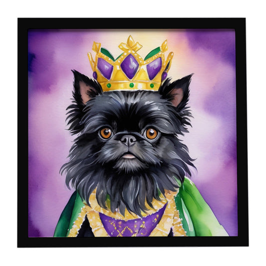 Affenpinscher King of Mardi Gras Framed Metal Print