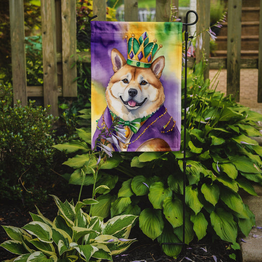 Akita King of Mardi Gras Garden Flag - Vibrant Dog-Themed Yard Decor by Caroline's Treasures