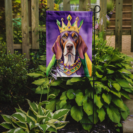 American English Coonhound King of Mardi Gras Garden Flag - Vibrant Dog-Themed Yard Decor by Caroline's Treasures