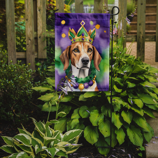 American Foxhound King of Mardi Gras Garden Flag - Vibrant Dog-Themed Yard Decor by Caroline's Treasures