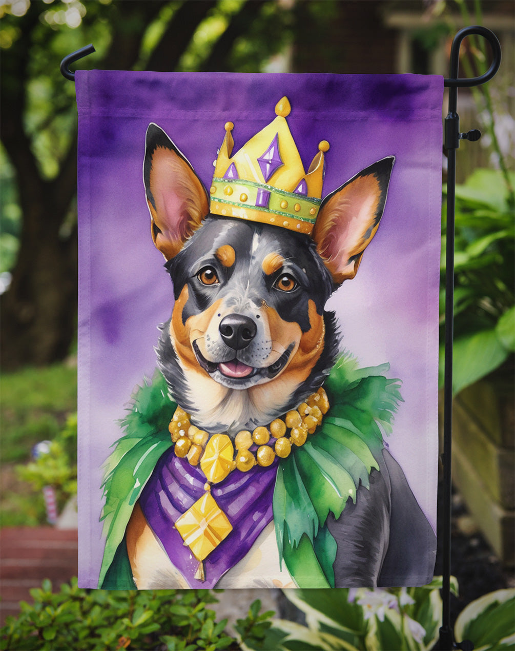 Australian Cattle Dog King of Mardi Gras Garden Flag - Vibrant Dog-Themed Yard Decor by Caroline's Treasures