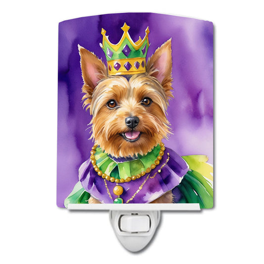 Australian Terrier King of Mardi Gras Ceramic Night Light