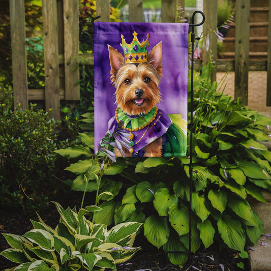 Australian Terrier King of Mardi Gras Garden Flag - Vibrant Dog-Themed Yard Decor by Caroline's Treasures