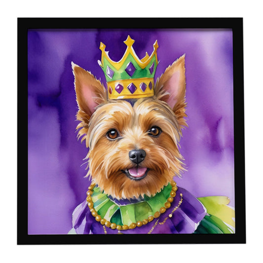 Australian Terrier King of Mardi Gras Framed Metal Print