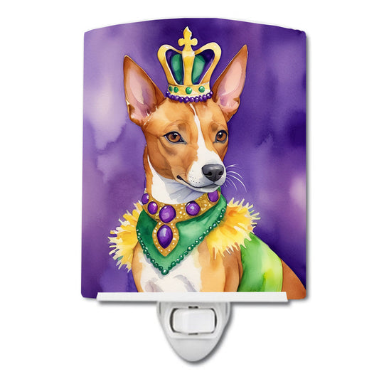 Basenji King of Mardi Gras Ceramic Night Light