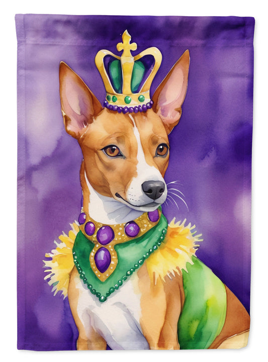 Basenji King of Mardi Gras Garden Flag - Vibrant Dog-Themed Yard Decor by Caroline's Treasures