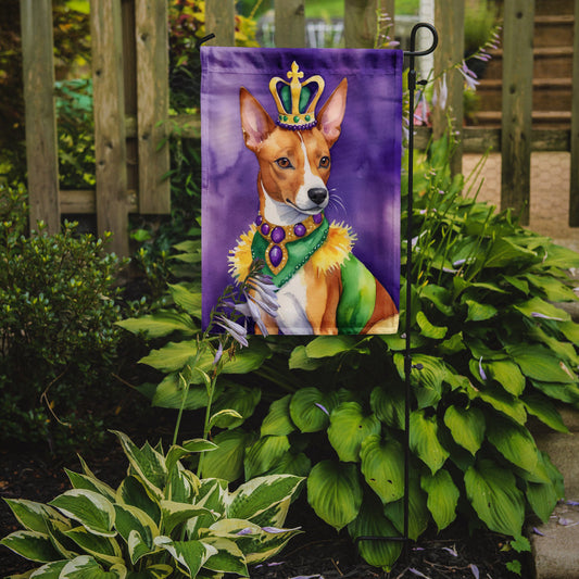 Basenji King of Mardi Gras Garden Flag - Vibrant Dog-Themed Yard Decor by Caroline's Treasures
