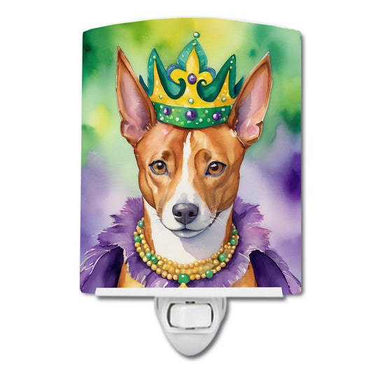 Basenji King of Mardi Gras Ceramic Night Light
