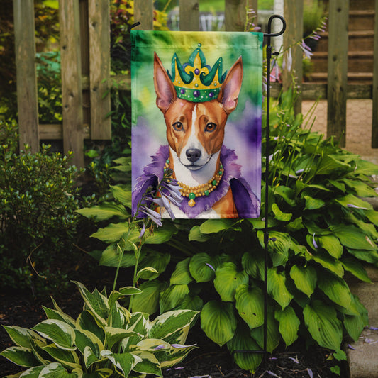 Basenji King of Mardi Gras Garden Flag - Vibrant Dog-Themed Yard Decor by Caroline's Treasures