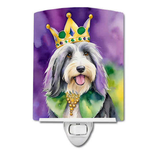 Bearded Collie King of Mardi Gras Ceramic Night Light