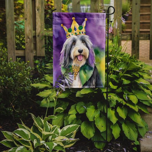 Bearded Collie King of Mardi Gras Garden Flag - Vibrant Dog-Themed Yard Decor by Caroline's Treasures