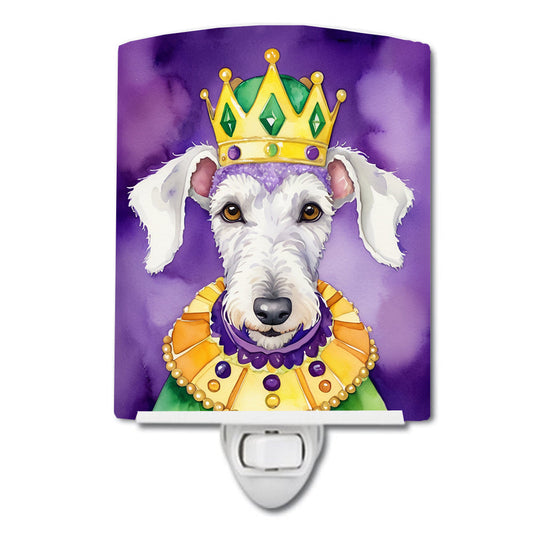 Bedlington Terrier King of Mardi Gras Ceramic Night Light