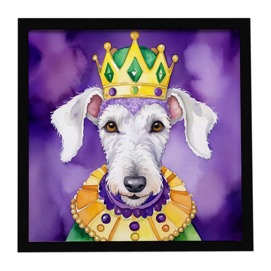Bedlington Terrier King of Mardi Gras Framed Metal Print