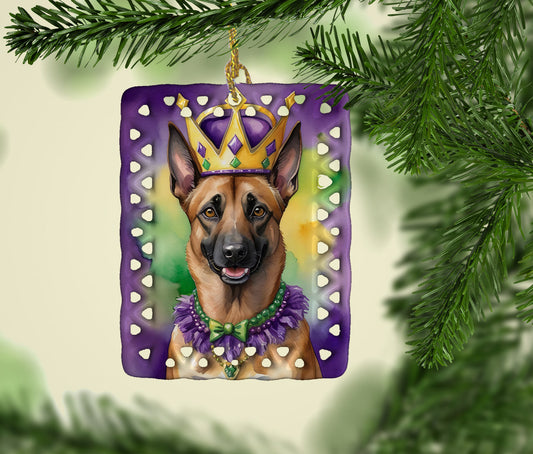 Belgian Malinois King of Mardi Gras Porcelain Ornament