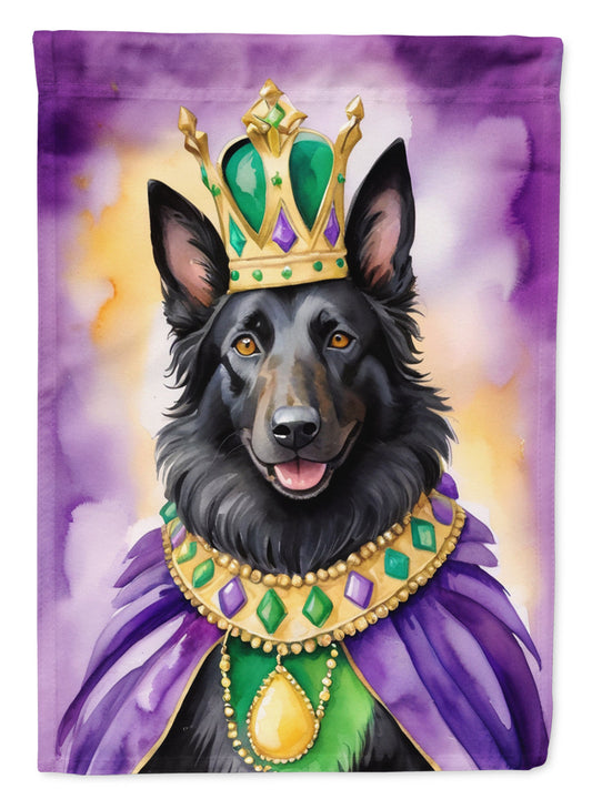 Belgian Sheepdog King of Mardi Gras Garden Flag - Vibrant Dog-Themed Yard Decor by Caroline's Treasures