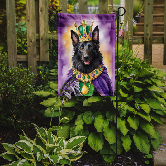 Belgian Sheepdog King of Mardi Gras Garden Flag - Vibrant Dog-Themed Yard Decor by Caroline's Treasures