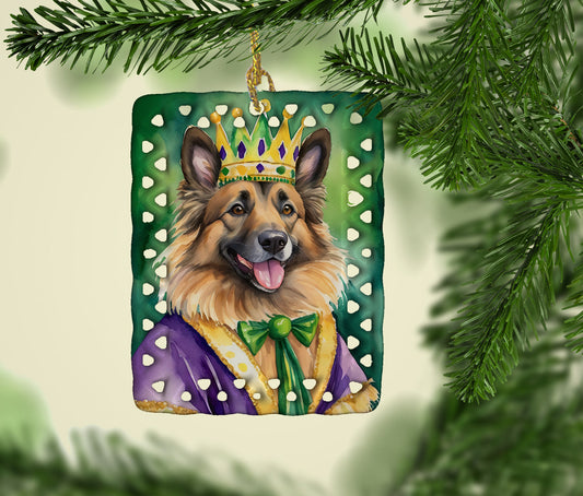 Belgian Tervuren King of Mardi Gras Porcelain Ornament