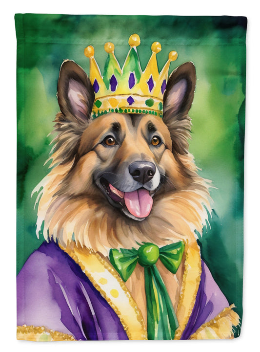 Belgian Tervuren King of Mardi Gras Garden Flag - Vibrant Dog-Themed Yard Decor by Caroline's Treasures