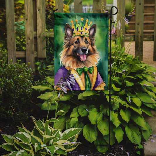 Belgian Tervuren King of Mardi Gras Garden Flag - Vibrant Dog-Themed Yard Decor by Caroline's Treasures