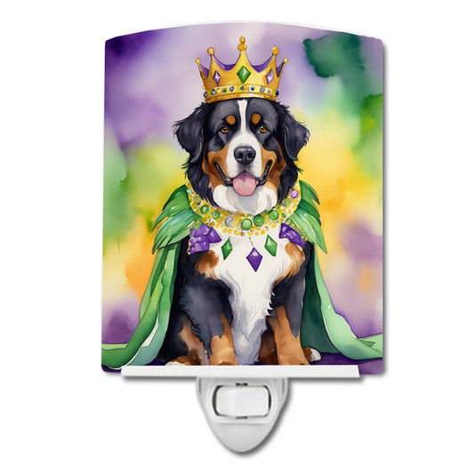 Bernese Mountain Dog King of Mardi Gras Ceramic Night Light