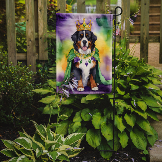 Bernese Mountain Dog King of Mardi Gras Garden Flag - Vibrant Dog-Themed Yard Decor by Caroline's Treasures