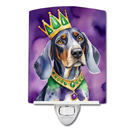 Bluetick Coonhound King of Mardi Gras Ceramic Night Light
