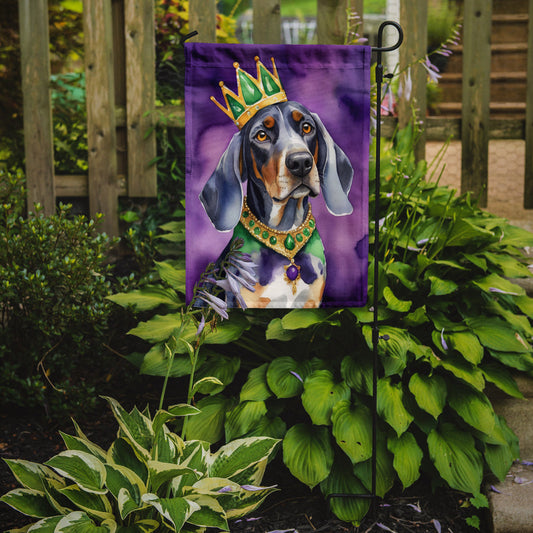 Bluetick Coonhound King of Mardi Gras Garden Flag - Vibrant Dog-Themed Yard Decor by Caroline's Treasures