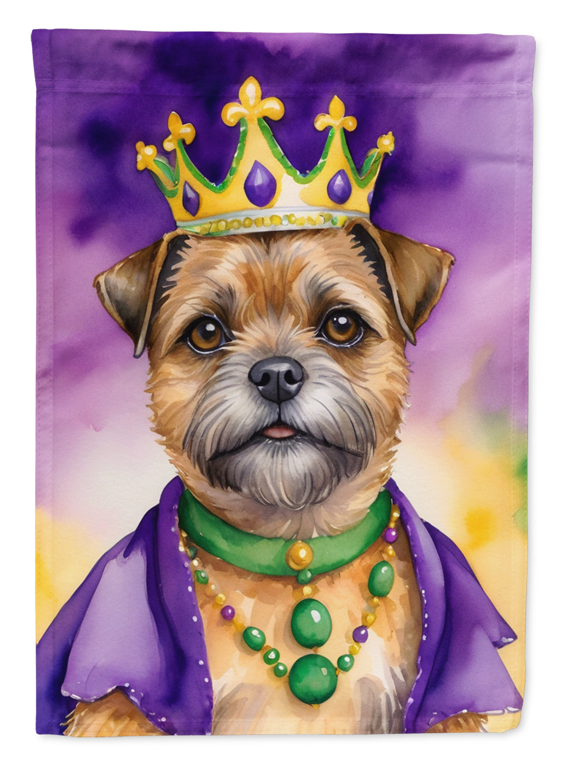 Border Terrier King of Mardi Gras Garden Flag - Vibrant Dog-Themed Yard Decor by Caroline's Treasures