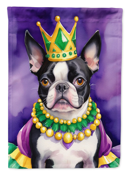Boston Terrier King of Mardi Gras Garden Flag - Vibrant Dog-Themed Yard Decor by Caroline's Treasures