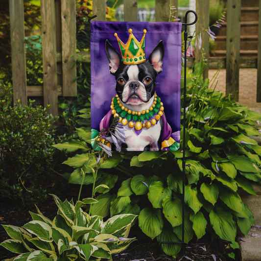 Boston Terrier King of Mardi Gras Garden Flag - Vibrant Dog-Themed Yard Decor by Caroline's Treasures