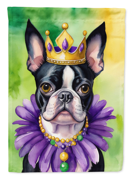 Boston Terrier King of Mardi Gras Garden Flag - Vibrant Dog-Themed Yard Decor by Caroline's Treasures