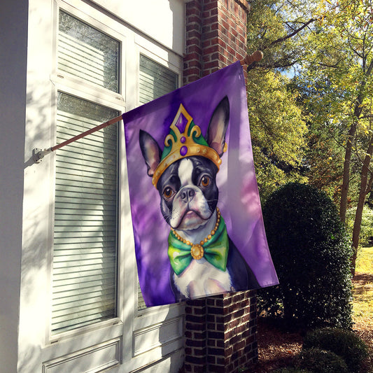 Boston Terrier King of Mardi Gras House Flag