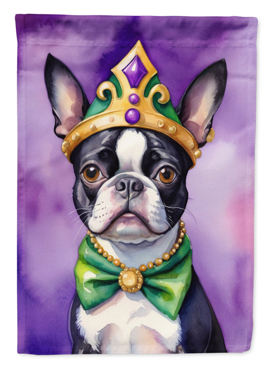 Boston Terrier King of Mardi Gras Garden Flag - Vibrant Dog-Themed Yard Decor by Caroline's Treasures