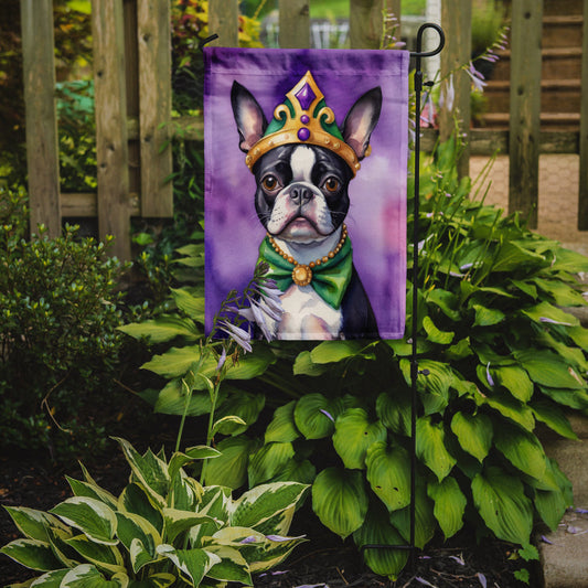 Boston Terrier King of Mardi Gras Garden Flag - Vibrant Dog-Themed Yard Decor by Caroline's Treasures