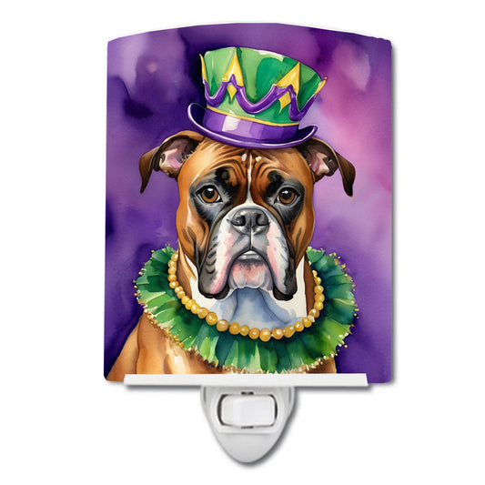 Boxer King of Mardi Gras Ceramic Night Light