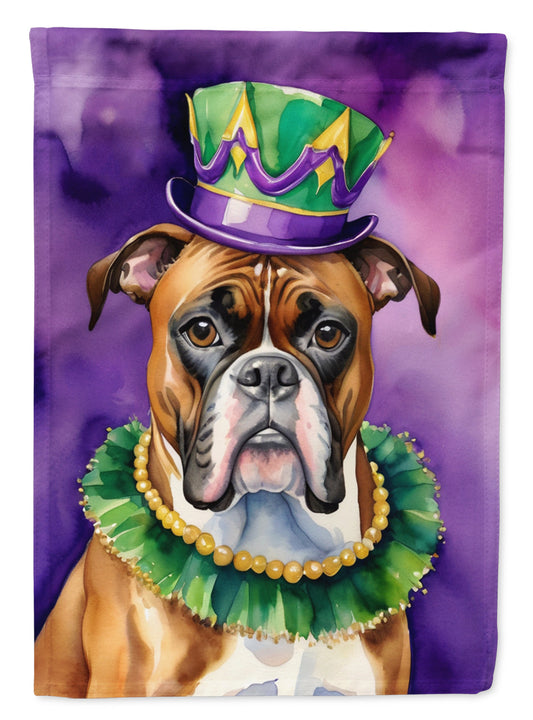 Boxer King of Mardi Gras Garden Flag - Vibrant Dog-Themed Yard Decor by Caroline's Treasures