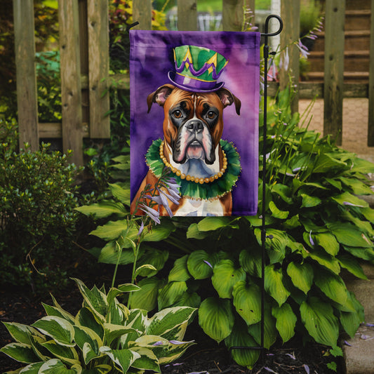 Boxer King of Mardi Gras Garden Flag - Vibrant Dog-Themed Yard Decor by Caroline's Treasures