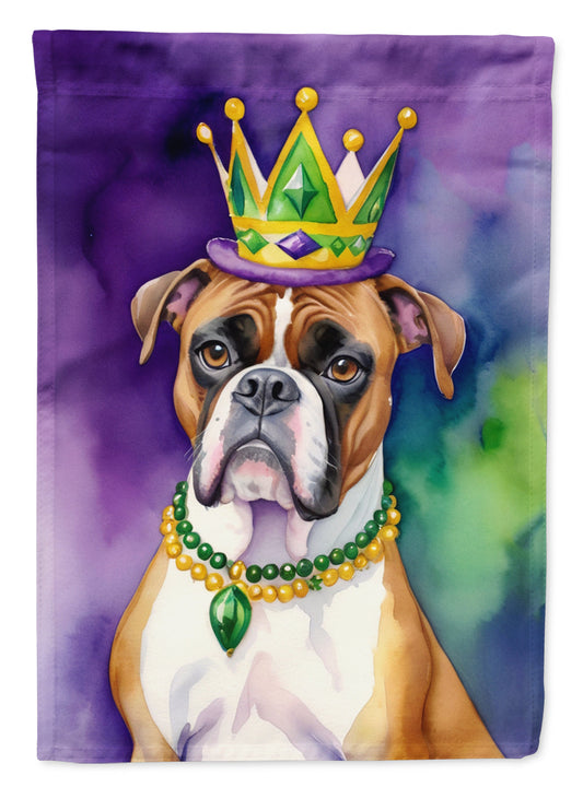 Boxer King of Mardi Gras Garden Flag - Vibrant Dog-Themed Yard Decor by Caroline's Treasures