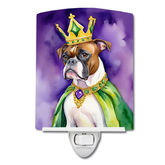 Boxer King of Mardi Gras Ceramic Night Light