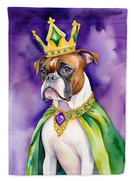 Boxer King of Mardi Gras Garden Flag - Vibrant Dog-Themed Yard Decor by Caroline's Treasures