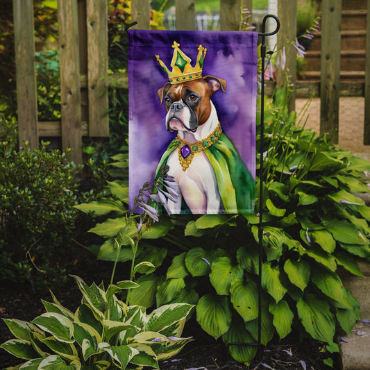 Boxer King of Mardi Gras Garden Flag - Vibrant Dog-Themed Yard Decor by Caroline's Treasures