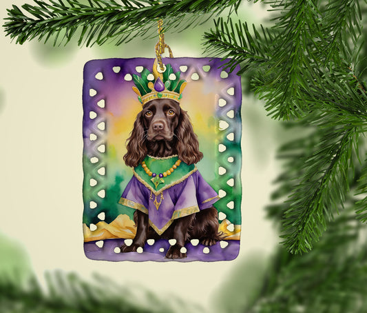 Boykin Spaniel King of Mardi Gras Porcelain Ornament