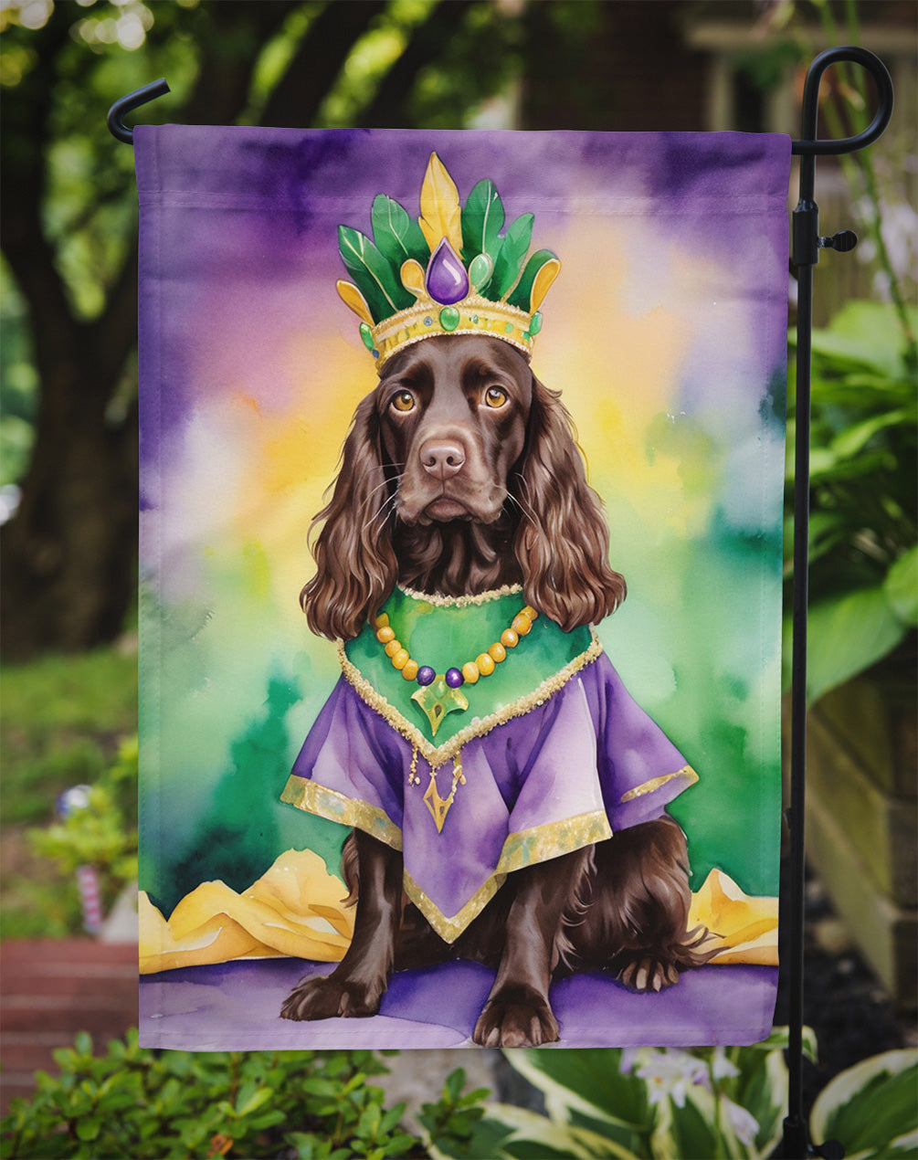 Boykin Spaniel King of Mardi Gras Garden Flag - Vibrant Dog-Themed Yard Decor by Caroline's Treasures