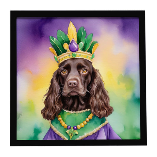 Boykin Spaniel King of Mardi Gras Framed Metal Print