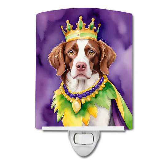Brittany Spaniel King of Mardi Gras Ceramic Night Light