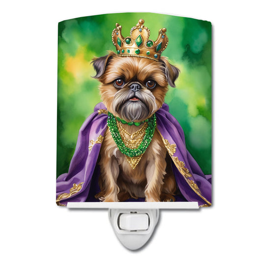 Brussels Griffon King of Mardi Gras Ceramic Night Light