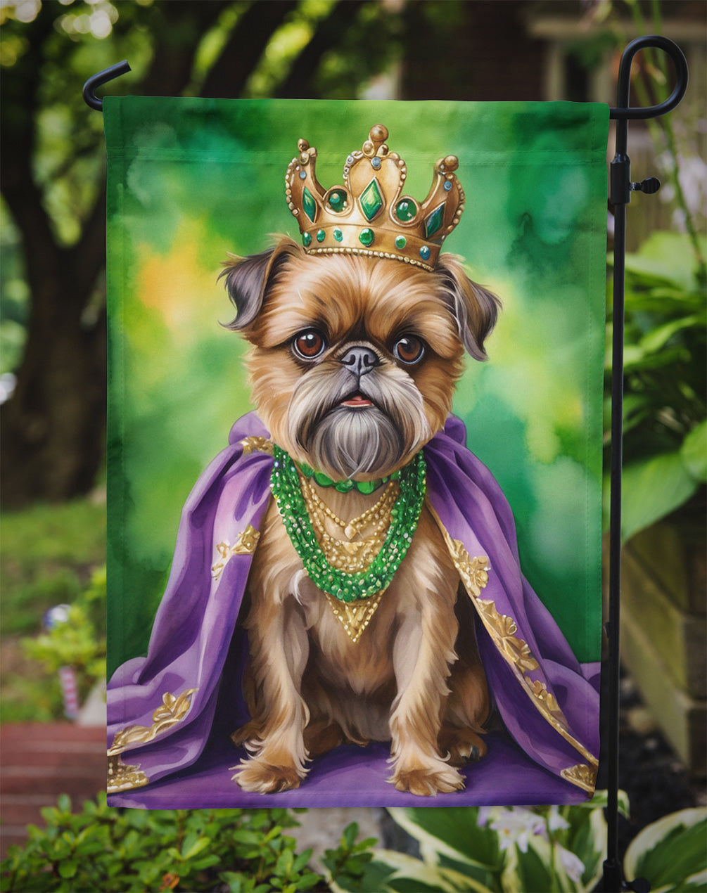 Brussels Griffon King of Mardi Gras Garden - Vibrant Dog-Themed Yard Decor by Caroline's Treasures