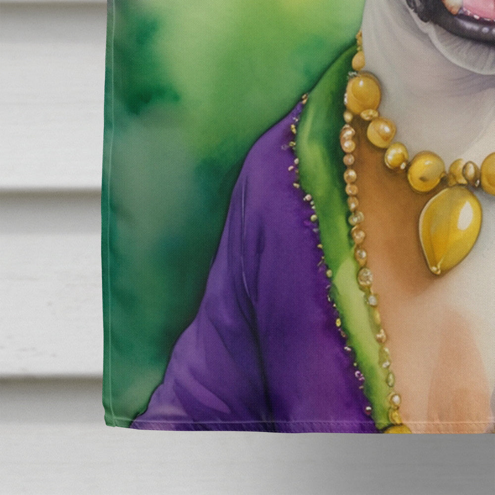 Bull Terrier King of Mardi Gras House Flag