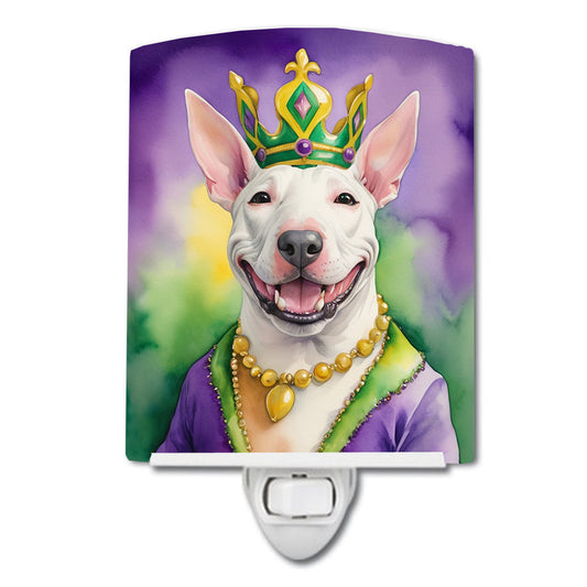 Bull Terrier King of Mardi Gras Ceramic Night Light