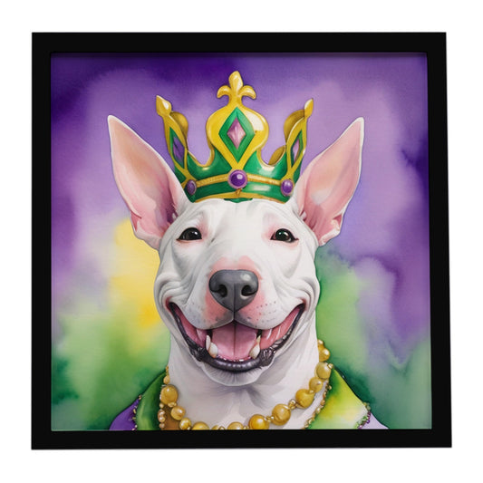 Bull Terrier King of Mardi Gras Framed Metal Print